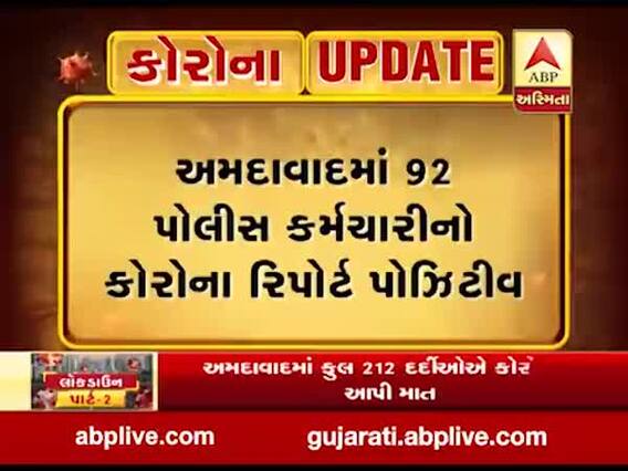 અમદાવાદમાં 92 પોલીસ કર્મચારીઓનો કોરોના રિપોર્ટ પોઝિટિવ, જુઓ વીડિયો