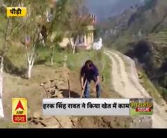 हरक सिंह रावत ने किया खेत में काम