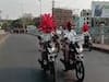 Hyderabad: Police personnels wear corona helmets to spread awareness