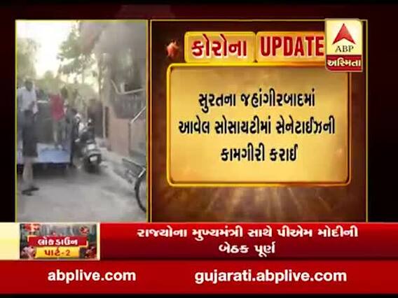 સુરતના જહાંગીરબાદમાં આવેલ સોસાયટીમાં સેનેટાઈઝની કામગીરી કરાઈ,જુઓ વીડિયો