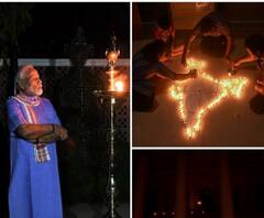 করোনার বিরুদ্ধে লড়াইয়ে প্রদীপ জ্বালালেন প্রধানমন্ত্রী ও তাঁর মা, দেশ জুড়ে ফাটল দেদার বাজি