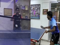 Table Tennis खिलाड़ी G Sathiyan रोबोट के साथ कर रहे हैं प्रैक्टिस