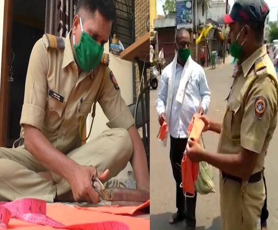 Coronavirus | 'वर्दी'तली माणुसकी; स्वखर्चाने कापडी मास्क तयार करून गरजुंना वाटप | ABP Majha