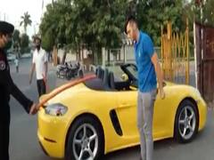 Indore: Ferrari owner breaks lockdown, punished by cops