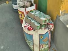 Ghaziabad: Essential goods kept at the colony's gate in Kaushambi