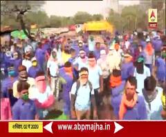 Nagpur Municipal Corporationच्या कंत्राटदार सफाई कर्मचाऱ्यांचं आंदोलन