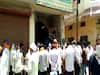 UP: People queue up outside bank in Pilibhit