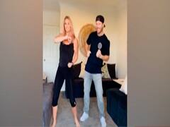 David Warner breaks a leg on Indian songs