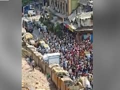 Visuals of heavy crowd outside Mumbai central station 
