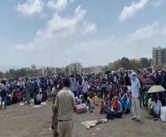 Lockdown 4.0 | वसईच्या सनसिटी मैदानात मजुरांची प्रचंड गर्दी