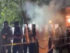 America: People stage protest in front of White House