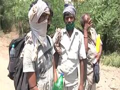 Man tears up while expressing his painful journey on foot 