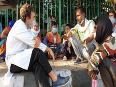 Rahul Gandhi interacts with migrants near Delhi's Sukhdev flyover 