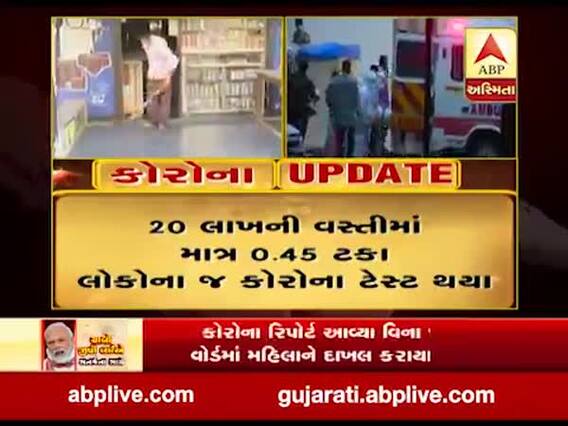 વડોદરા પ્રશાસન કોરોના ટેસ્ટ કરવામાં નિષ્કિય, 20 લાખની વસ્તીમાં ફક્ત 0.45 ટકા લોકોના જ કોરોના ટેસ્ટ થયા
