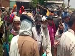 Jhansi: Huge crowd of migrant labourers at UP-MP border