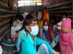 Greater Noida: ट्रक में छुपकर पलायन कर रहे प्रवासी मजदूरों को रोका गया