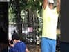 Shabir Ahluwalia picking mangoes with kids
