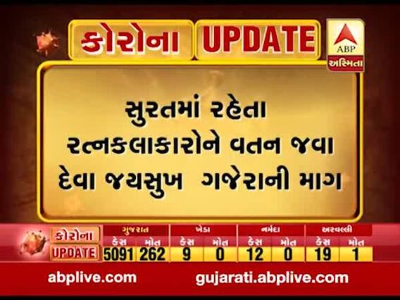 સુરતમાં રહેતા રત્નકલાકારોને વતન જવા દેવા જયસુખ ગજેરાની માંગ, જુઓ વીડિયો