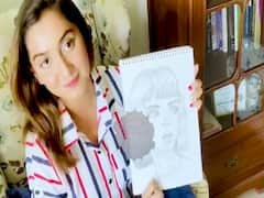 Srishti Jain doing sketching during lockdown