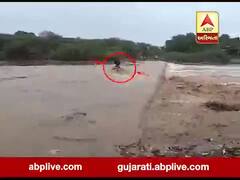 ભાવનગરના મહુવામાં ધોધમાર વરસાદ, નદીના ધસમસતા પ્રવાહમાં પુલ પાર કરવા જતા તણાયો બાઇક ચાલક