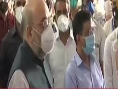 Delhi: Amit Shah और Arvind Kejriwal नए कोरोना अस्पताल का दौरा करने पहुंचे