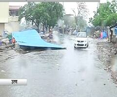 Cyclone Nisarga | उरणच्या मच्छिमार्केटला वादळाचा फटका, दुकानांचं नुकसान, शेडही पडल्या