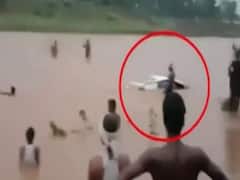 Jharkhand: Car carrying bride & groom fell into fast flowing river stream