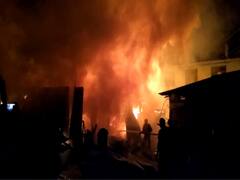 Massive fire at a mentha oil factory in UP's Rampur