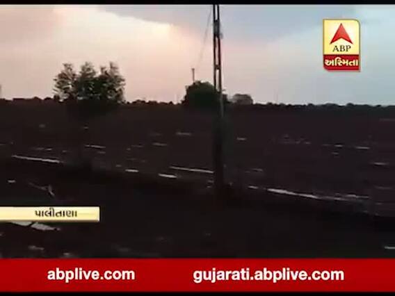 ભાવગનર: પાલીતાણા પંથકમાં ભારે પવન સાથે વરસાદ, જુઓ વીડિયો 