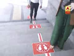 Ground Report: Social Distancing marks put up at the entrance of Grand Venice Mall