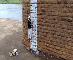 Sangli | सांगलीच्या आयर्विन पुलावर पाणी पातळी दर्शवणारे आकडे रंगवले