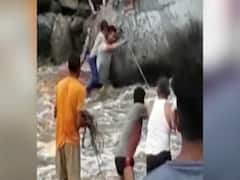 Miraculous escape of three kids caught in swollen river