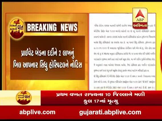 અમદાવાદઃ કોરોનાના દર્દીને બે લાખનું બિલ આપનાર સિંધુ હોસ્પિટલને નોટિસ, જુઓ વીડિયો