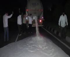 Milk Price Protest | दूध दरासाठी सांगलीत स्वाभिमानीचं आंदोलन; येलूर फाट्याजवळ गोकूळचा टँकर फोडला