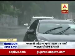 નવસારી શહેરના મુખ્ય રસ્તાર પર પાણી ભરાતા લોકોને હાલાકી, જુઓ વીડિયો 