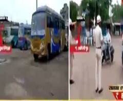 সাপ্তাহিক লকডাউনের প্রথম দিনে পুরুলিয়া ও খড়গপুরে পুলিশি কড়াকড়ির ছবি