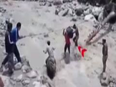 Irrigation dept employees rescued from swollen river in Sangla