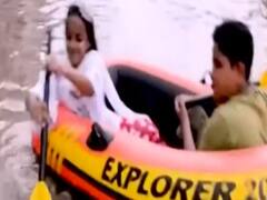 Residents take boat ride in streets of Bharatpur post rain | ABP Special
