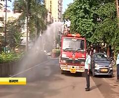 Kalyan Roads Sanitizing | कल्याणमध्ये फायर ब्रिगेडच्या मदतीनं रस्ते, वाहनं, दुकानांच्या शटर्सचं निर्जंतुकीकरण