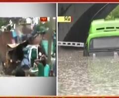 প্রবল বৃষ্টিতে বিপর্যস্ত দিল্লি, আইটিওর কাছে আন্না নগরে জলের তোড়ে ভাঙল বাড়ি