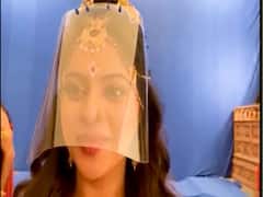Sneha Wagh wears face shield on sets of Kahat Hanuman Jai Shri Ram