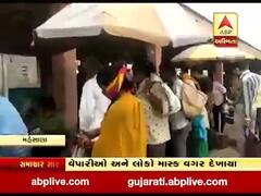 મહેસાણા શાક માર્કેટમાં સોશિયલ ડિસ્ટન્સના ધજાગરા,વેપારીઓ અને લોકો માસ્ક વગર દેખાયા