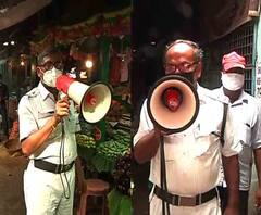 গড়িয়াহাট থেকে ফুলবাগান-- সতর্কতামূলক প্রচার পুলিশের, মাস্ক ও স্যানিটাইজার ব্যবহারের পরামর্শ