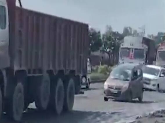 અમદાવાદ-મુંબઇ નેશનલ હાઇવે પર સુરત જિલ્લામાં ખાડા રાજ, વાહન ચાલકો પરેશાન