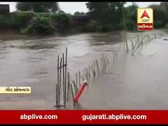 ગીર સોમનાથઃ ભારે વરસાદને પગલે સરસ્વતી નદી બે કાંઠે, માધવરાય મંદિર પાણીમાં ગરકાવ