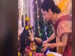 Ankita Lokhande seen performing Gauri pooja