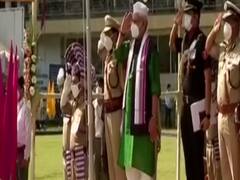 Jammu kashmir में मनोज सिन्हा ने फहराया तिरंगा