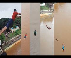  Krishna River | सांगलीत कृष्णेच्या पात्रात तरुण-तरुणींचा डुंबण्याचा आनंद; आयर्विन पुलावरुन उड्या 