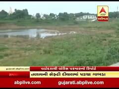 વડોદરાના છાણીમાં તળાવના કામમાં ભ્રષ્ટાચારનો આરોપ, તળાવની સેફ્ટી દીવાલમાં પડ્યા ગાબડા