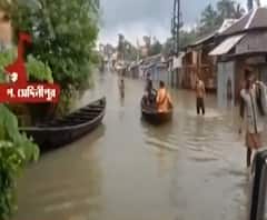 ঢুকছে শিলাবতী নদীর জল, জলমগ্ন ঘাটালের বিস্তীর্ণ এলাকা